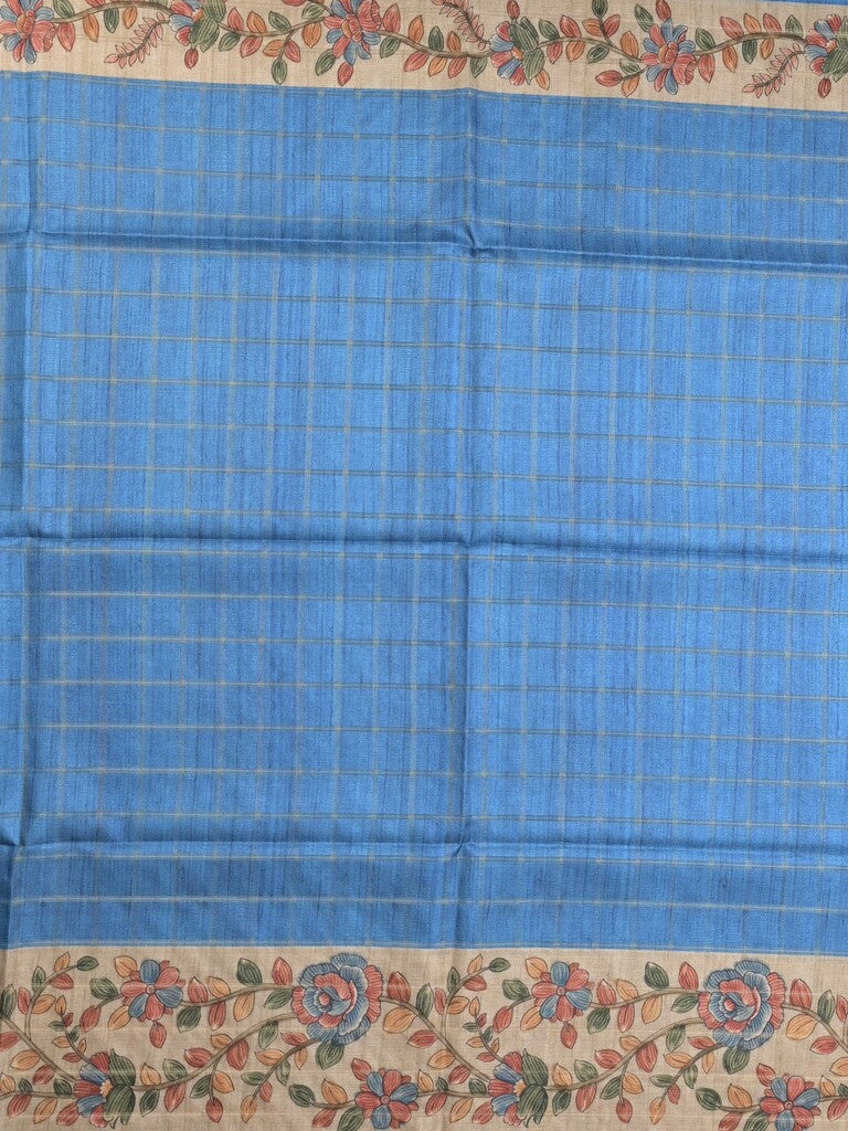 Tussar printed fancy saree with printed border and printed blouse
