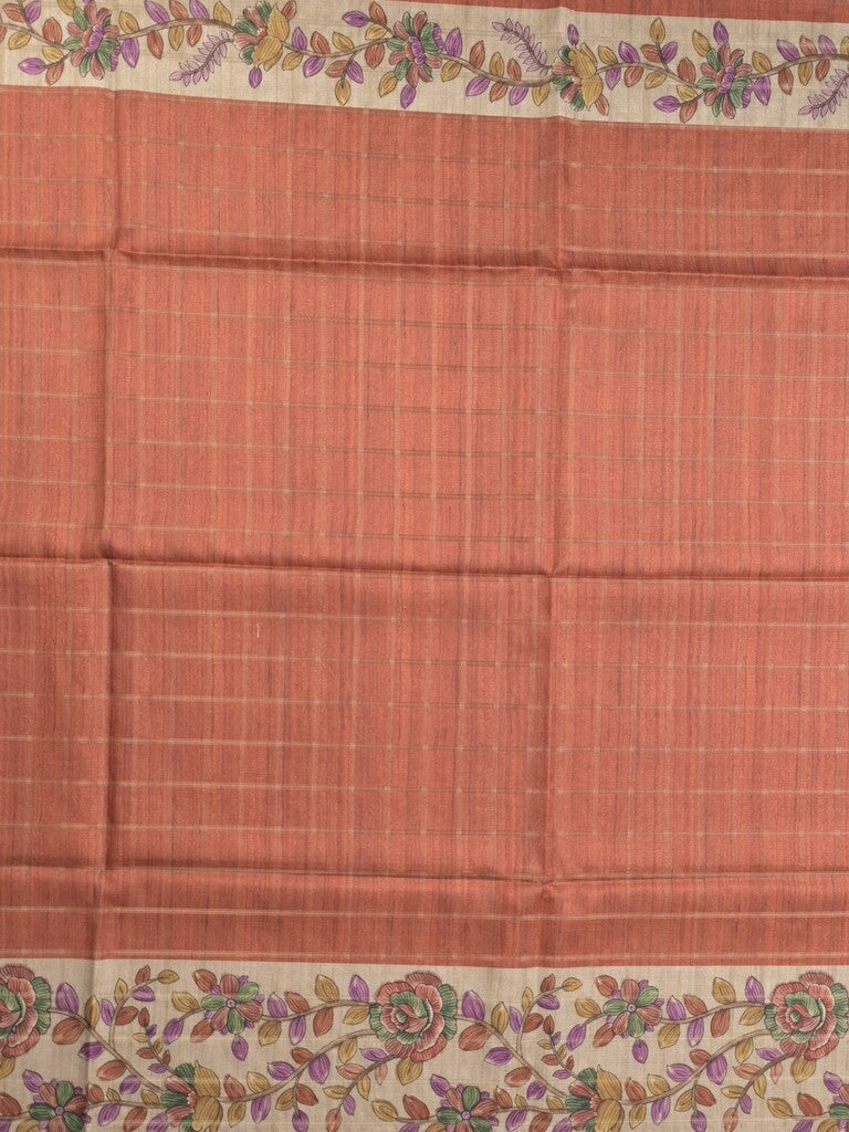 Tussar printed fancy saree with printed border and printed blouse