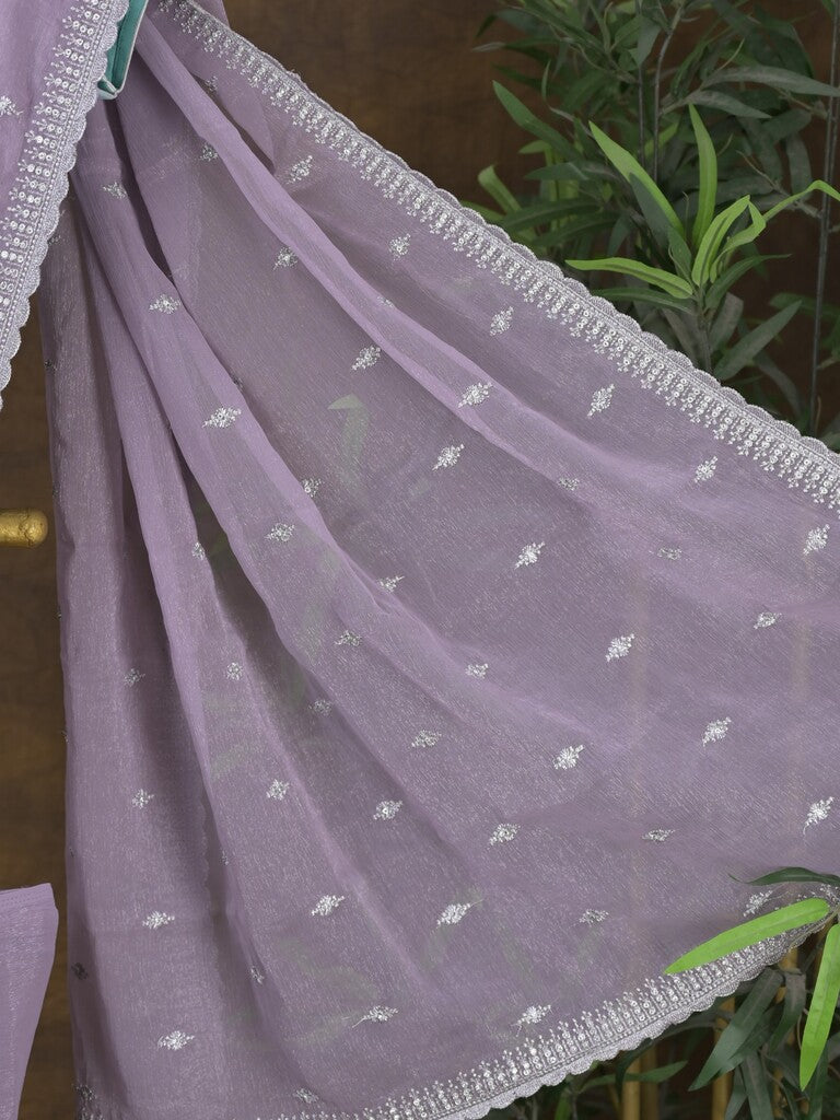 Rocket saree Georgette saree in lavender color