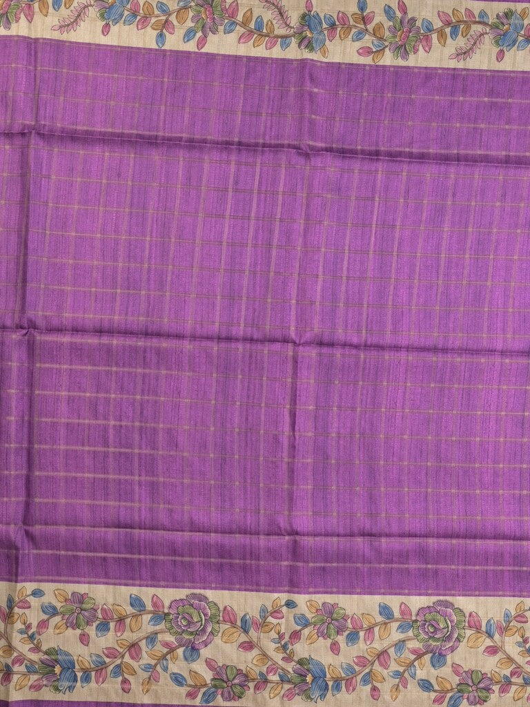 Tussar printed fancy saree with printed border and printed blouse