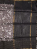 Bhagalpur floral printed fancy saree with contrast pallu and plain blouse