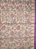 Tussar printed fancy saree with printed border and printed blouse