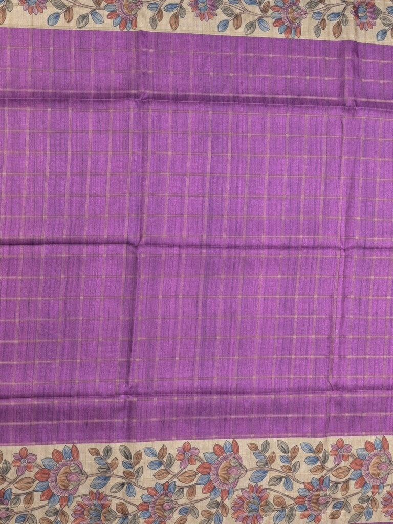Tussar printed fancy saree with printed border and printed blouse