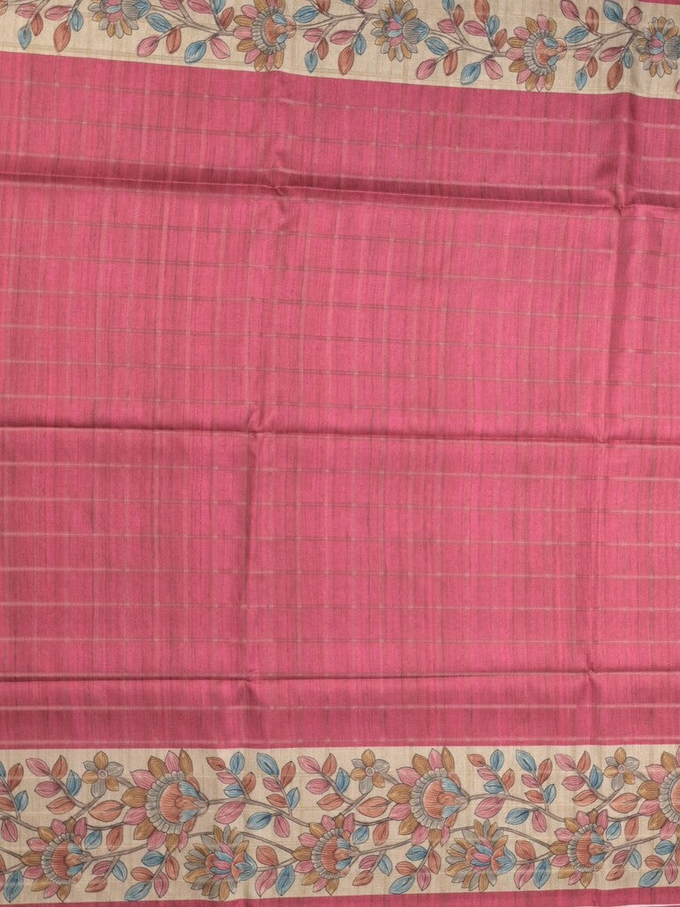 Tussar printed fancy saree with printed border and printed blouse