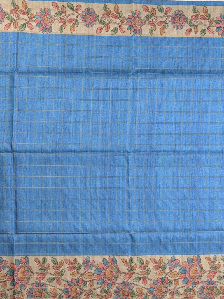 Tussar printed fancy saree with printed border and printed blouse