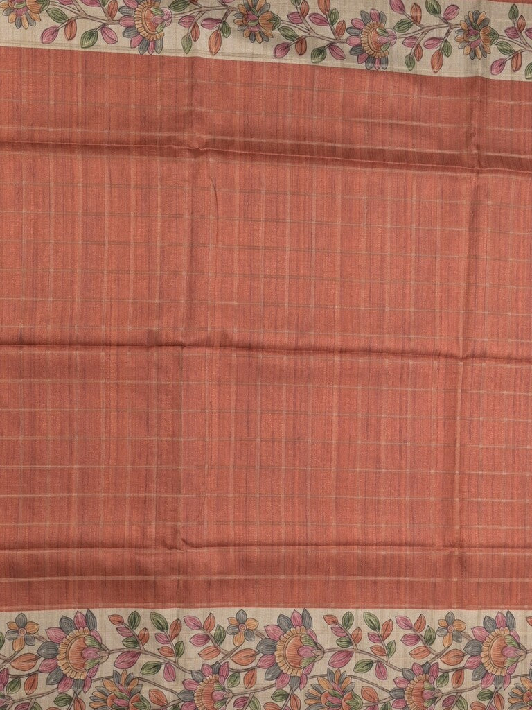 Tussar printed fancy saree with printed border and printed blouse