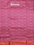 Ikkat pattu saree royal blue color allover weaves & zari border with contrast pallu and contrast blouse