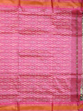 Ikkat pattu saree grey color allover weaves & zari border with contrast pallu and contrast blouse