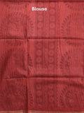 Tussar printed fancy saree with zari border and plain contrast blouse
