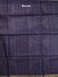 Tussar printed fancy saree with zari border and plain contrast blouse