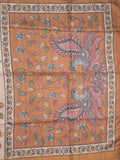 Tussar floral printed fancy saree with contrast pallu and matching blouse