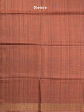 Tussar floral printed fancy saree with contrast pallu and matching blouse