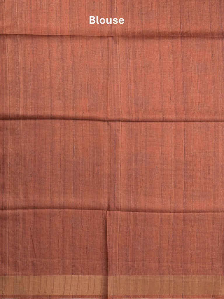 Tussar floral printed fancy saree with contrast pallu and matching blouse