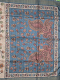 Tussar floral printed fancy saree with contrast pallu and matching blouse