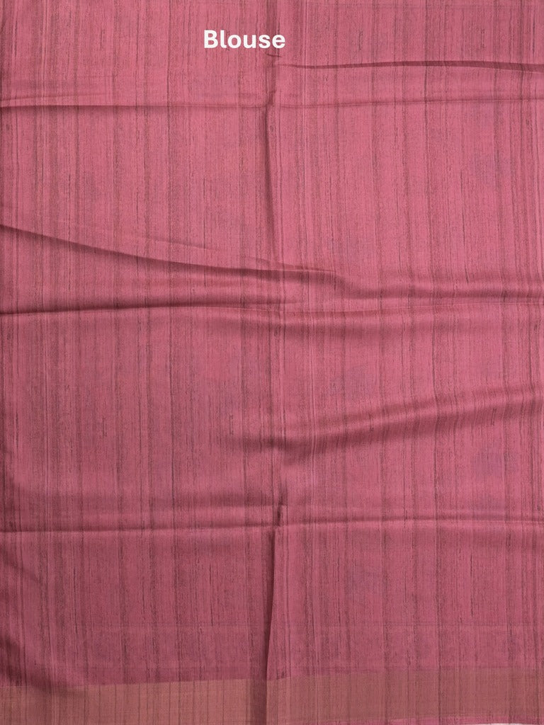 Tussar floral printed fancy saree with contrast pallu and matching blouse
