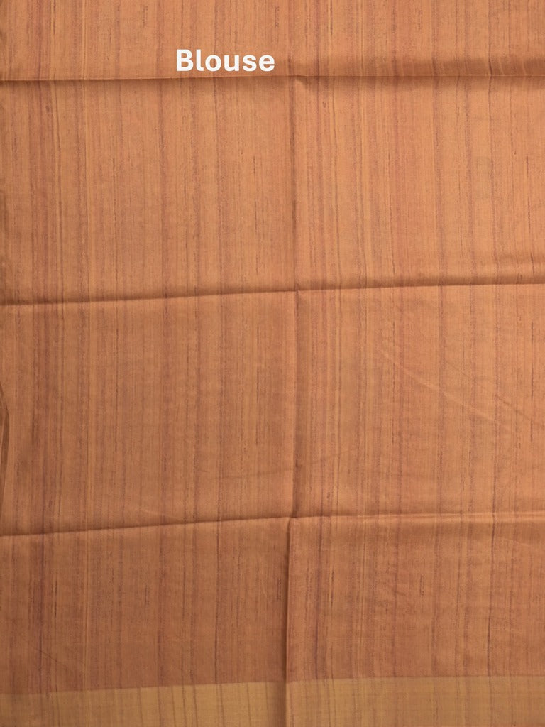 Tussar floral printed fancy saree with contrast pallu and matching blouse