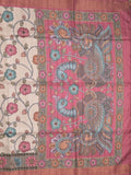 Tussar floral printed fancy saree with contrast pallu and matching blouse