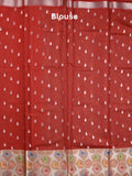 Silk kota fancy saree pastel blue color allover zari weaves & zari border with zari pallu and contrast blouse