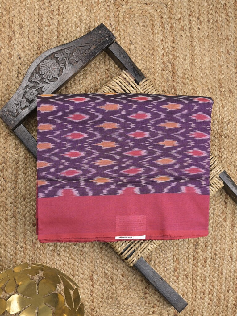 Ikkath cotton sarees with contrast border and contrast pallu