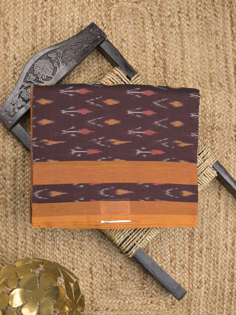 Ikkath cotton sarees with contrast border and contrast pallu