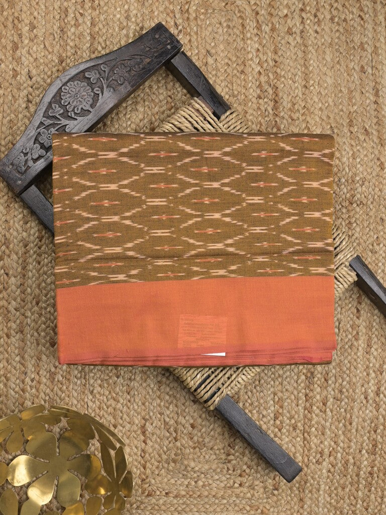 Ikkath cotton sarees with contrast border and contrast pallu