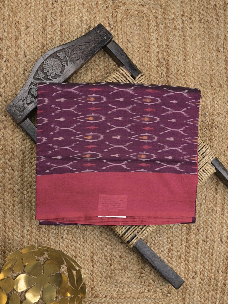 Ikkath cotton sarees with contrast border and contrast pallu