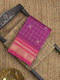 Narayanpet pattu saree allover zari checks and zari border with contrast pallu and blouse