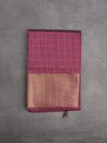 Bhagalpur fancy saree allover checks and zari border with self pallu and attached blouse