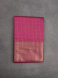 Bhagalpur fancy saree allover checks and zari border with self pallu and attached blouse
