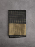 Bhagalpur fancy saree allover checks and zari border with self pallu and attached blouse
