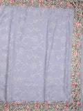 Chiffon fancy saree lavender color allover embroidery & embroidery border with running pallu and plain blouse