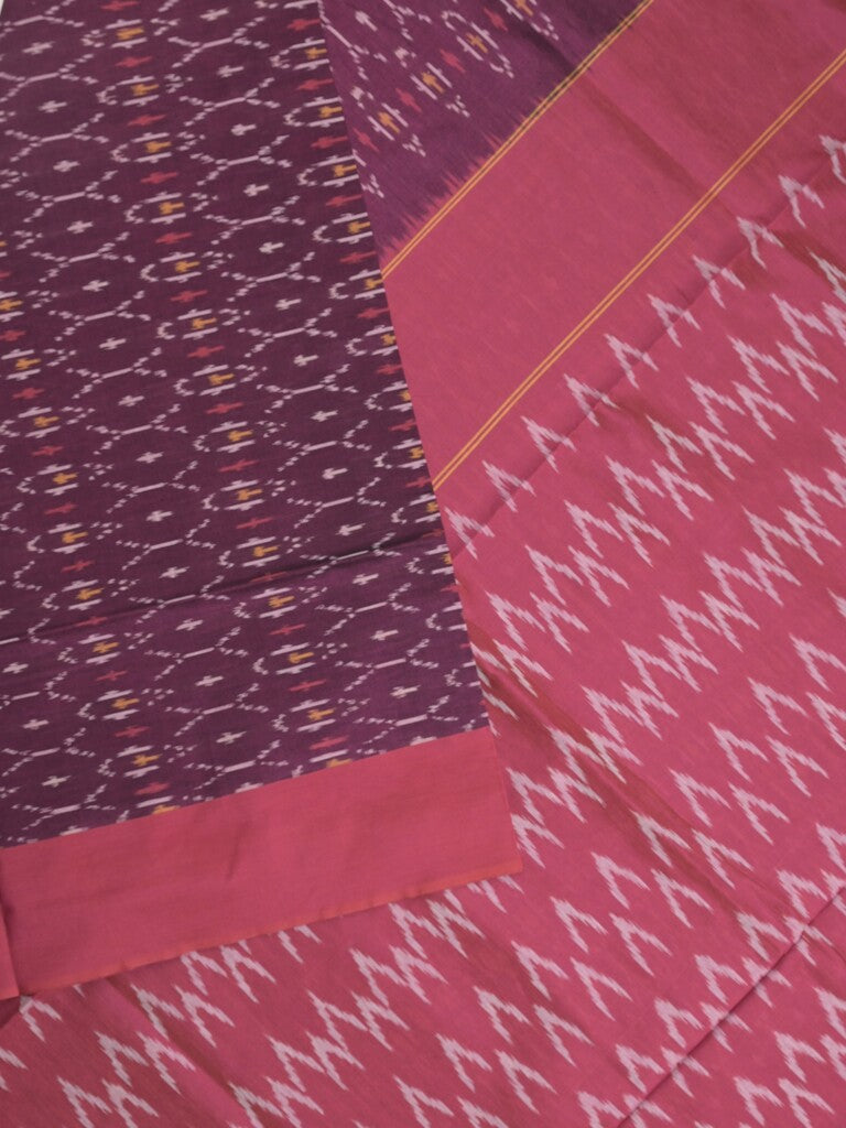Ikkath cotton sarees with contrast border and contrast pallu