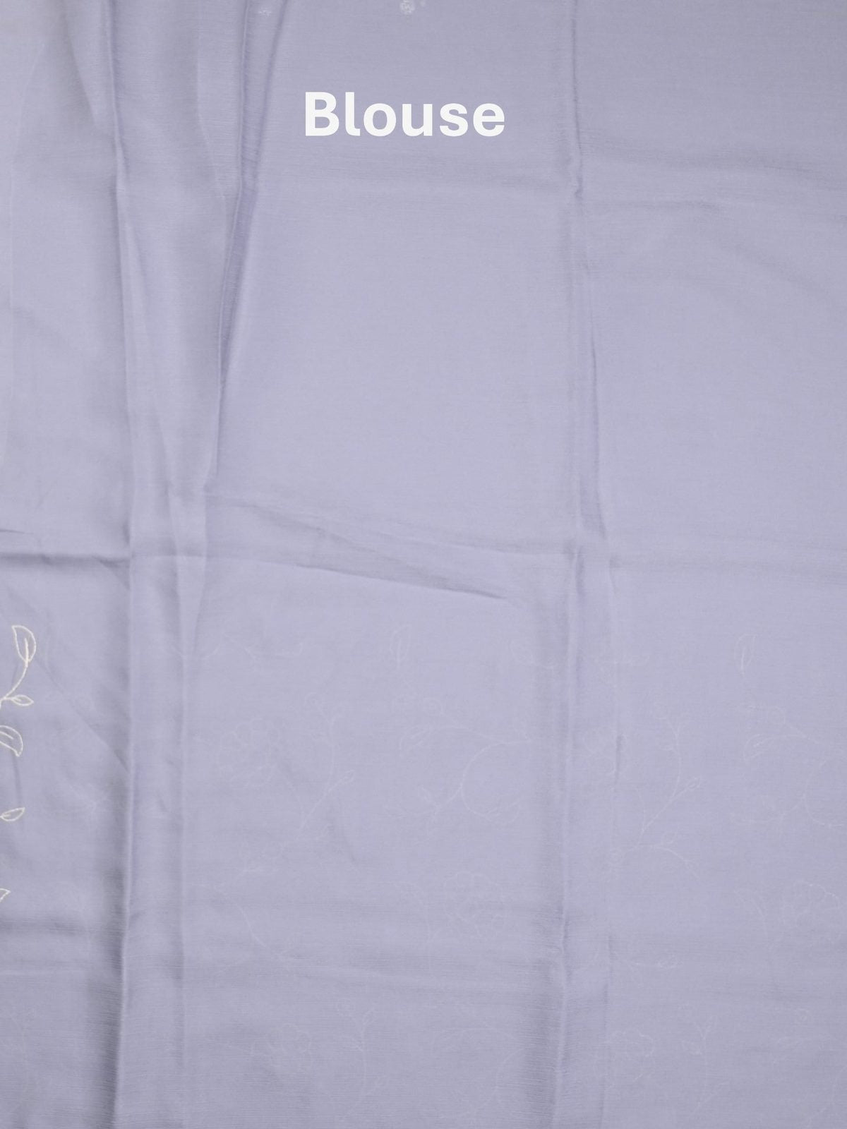 Chiffon fancy saree lavender color allover embroidery & embroidery border with running pallu and plain blouse