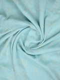 Chiffon fancy saree light blue color allover embroidery & embroidery border with running pallu and plain blouse