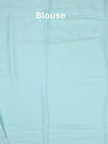 Chiffon fancy saree light blue color allover embroidery & embroidery border with running pallu and plain blouse