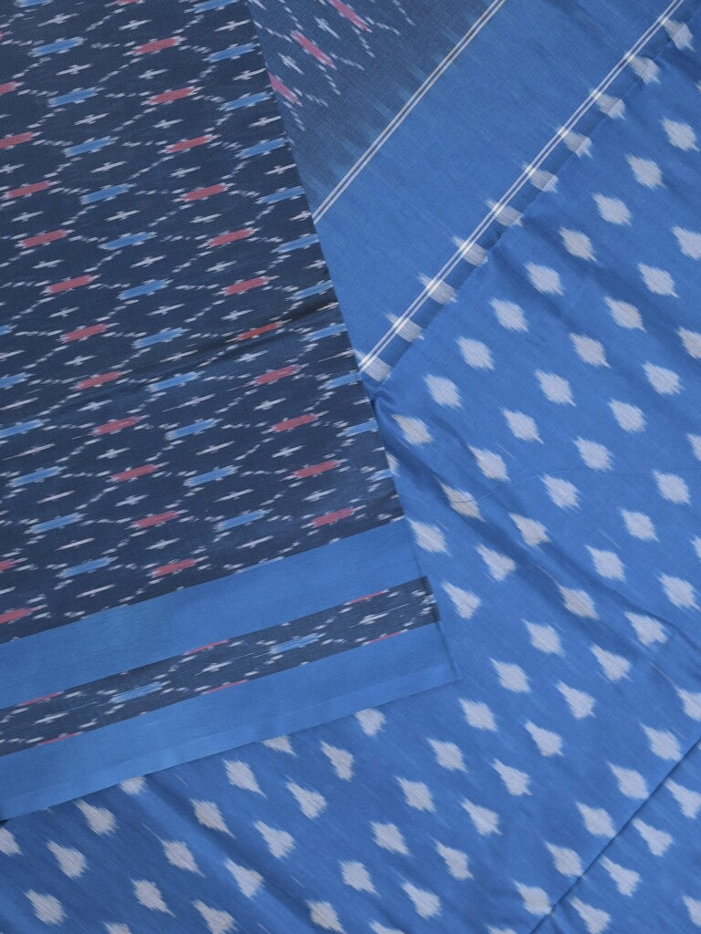 Ikkath cotton sarees with contrast border and contrast pallu