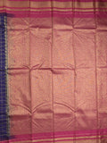 Narayanpet pattu saree allover zari checks and zari border with contrast pallu and blouse