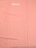 Chiffon fancy saree light pink color allover embroidery & embroidery border with running pallu and plain blouse