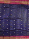 Narayanpet pattu saree allover zari checks and zari border with contrast pallu and blouse