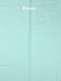 Chiffon fancy saree sky blue color allover embroidery & embroidery border with running pallu and plain blouse