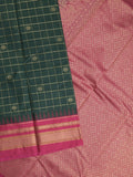 Narayanpet pattu saree allover zari checks and zari border with contrast pallu and blouse