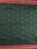 Narayanpet pattu saree allover zari checks and zari border with contrast pallu and blouse