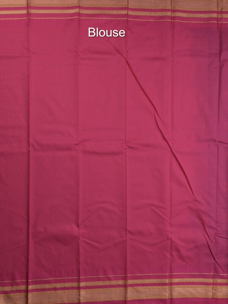Narayanpet pattu saree allover zari checks and zari border with contrast pallu and blouse