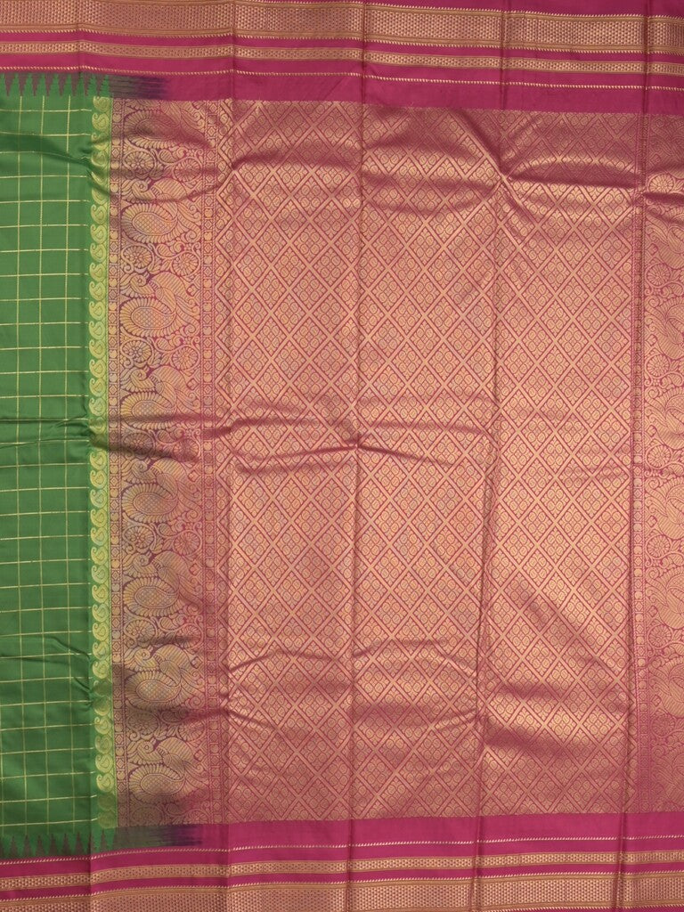 Narayanpet pattu saree allover zari checks and zari border with contrast pallu and blouse