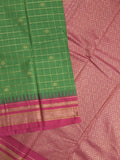 Narayanpet pattu saree allover zari checks and zari border with contrast pallu and blouse