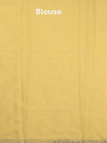 Chiffon fancy saree yellow color allover embroidery & embroidery border with running pallu and plain blouse