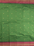 Narayanpet pattu saree allover zari checks and zari border with contrast pallu and blouse