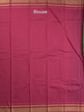 Narayanpet pattu saree allover zari checks and zari border with contrast pallu and blouse