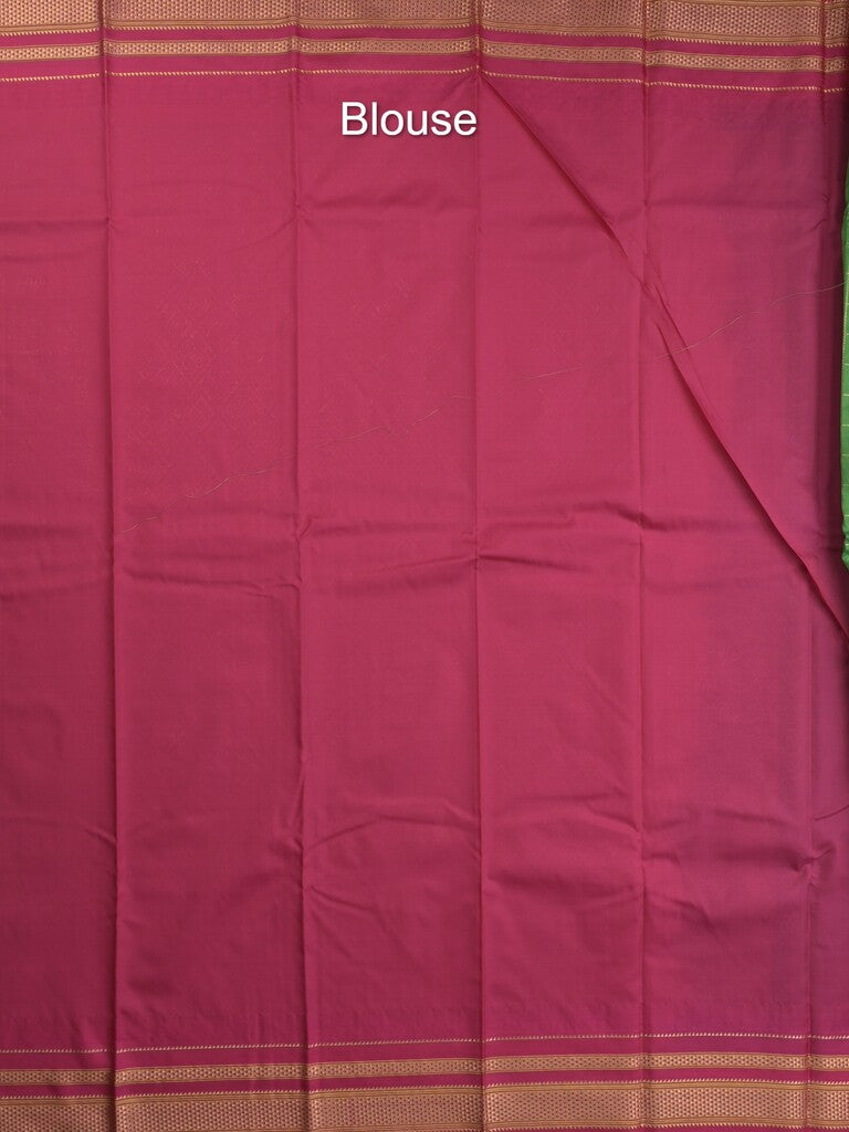 Narayanpet pattu saree allover zari checks and zari border with contrast pallu and blouse