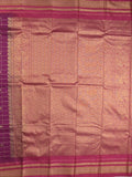 Narayanpet pattu saree allover zari checks and zari border with contrast pallu and blouse